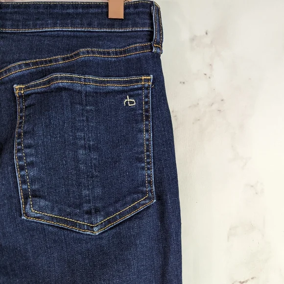 Rag & Bone Nina High Rise Skinny Jeans Marine Blue Dark Wash Denim - Picture 10 of 10